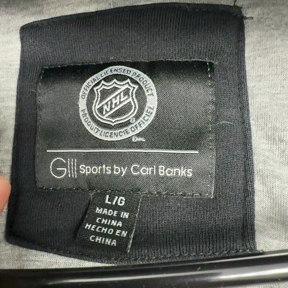 Boston Bruins GIII Jacket Mens L Black Cotton Full Zip Hooded Embroidered Hockey